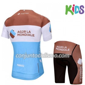 Conjunto Maillot + Culotte Corto 2018 AG2R La Mondiale Niños N001